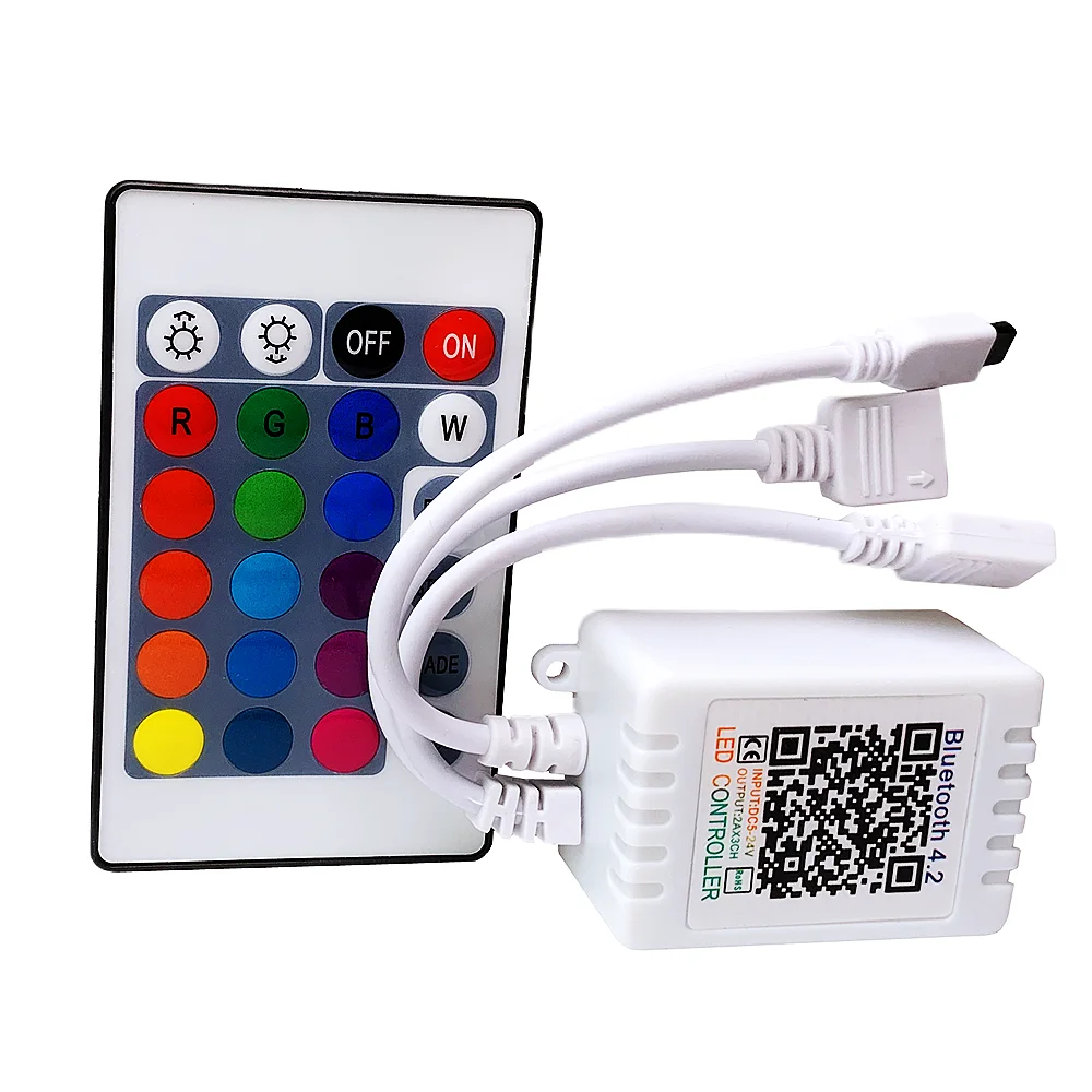 

Led Bluetooth Controller 24Key Box IR Remote RGB Controler LED Lights Music Smart Dimmer For DC5-24V RGB 3528 5050 LED Strip