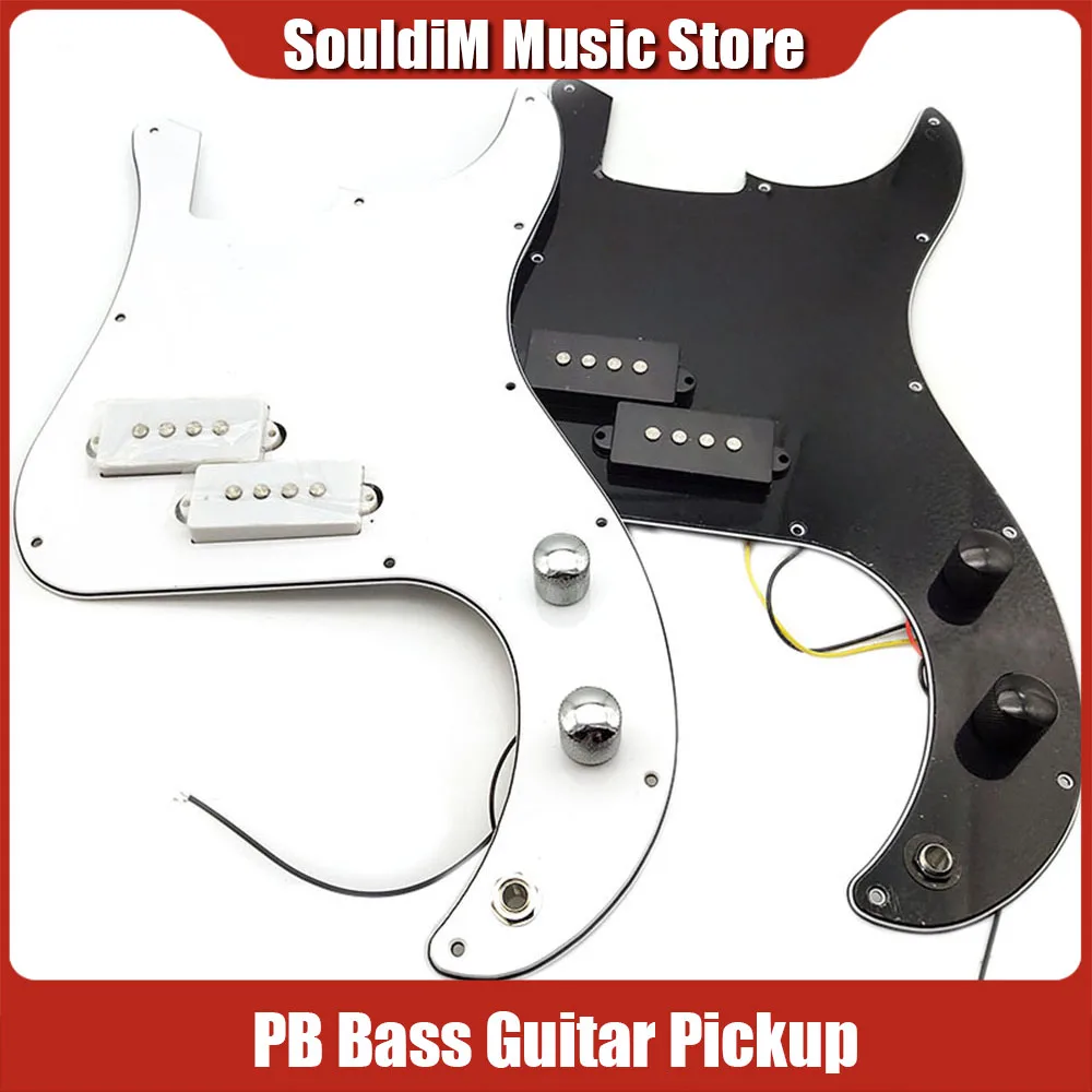 Black White P Bass Prewired Loaded Pickguard Pickup for Precision Bass Guitar 3 Ply PB Pickups  Electric Guitar Parts