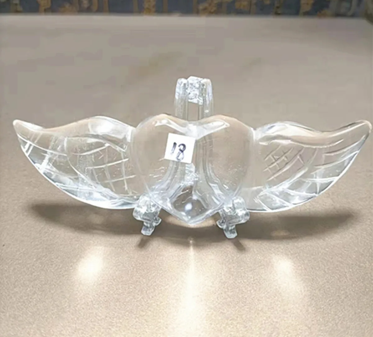 Натуральный кварцевый кристалл энергия белый резьба сердце крылья рейки мебель