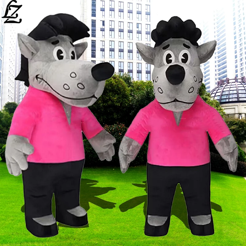 Гигантский Серый Волк надувной костюм мультяшное животное маскарадный для