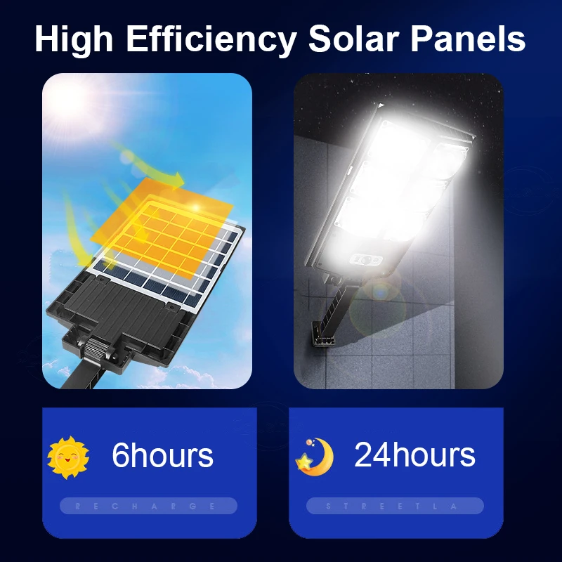 Супермощный уличный солнечный свет 3 режима дистанционного управления 360