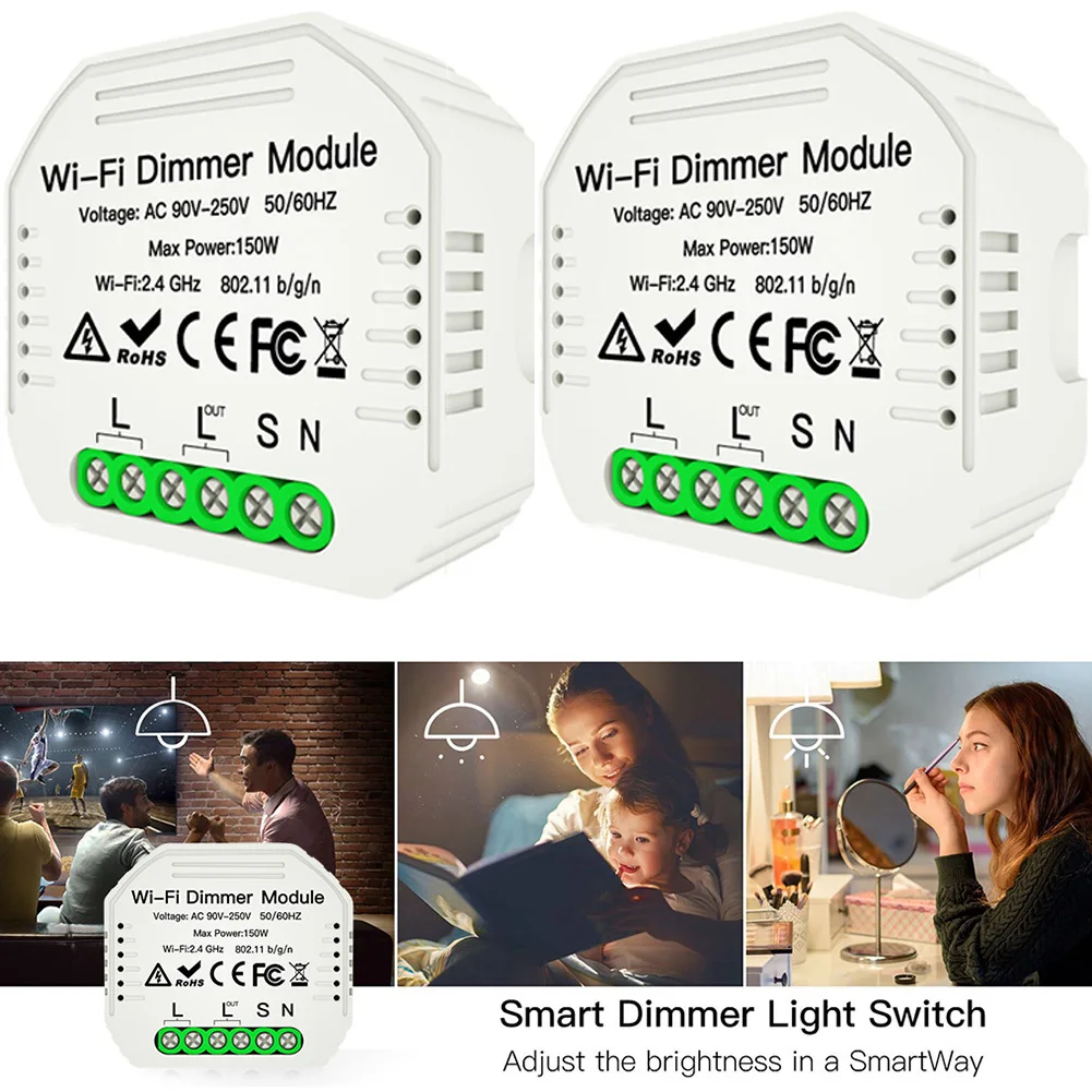 

["1 Gang DIY Mini LED WiFi модуль диммера Tuya 1 Way Smart Light Dimmable Switch 1 Gang DIY Mini Works For Amazon Alexa Google"]