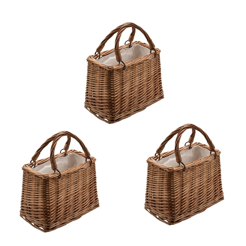 

NEW-3X Beach Straw Bags Women Summer Handbag Rattan Square Tote Bag Handmade Bali Woven Cross Body Bag Box Bohemia