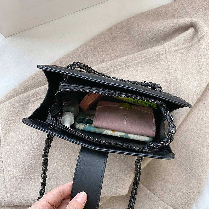 Fashion PU Leather Chain Shoulder Bags For Women Solid Color Diamond Lattice Crossbody Bags Ladies Shopping Handbag Phone Pouchs