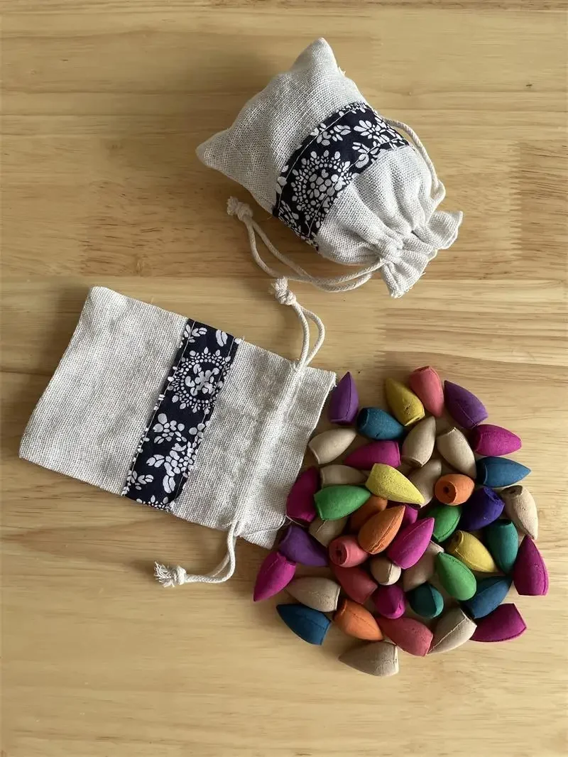 

45 Шт. Благовоний-конусов В Мешочке, Натуральные Специи, Гигиенические, С Ароматами Розы, Жасмина, Сандала, Дымовые Конусы