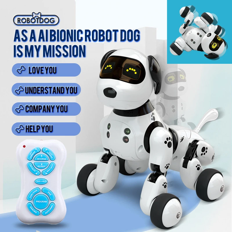

Игрушки-роботы с дистанционным управлением для детей, девочек, мальчиков, радиоуправляемая собака, электрическая танцевальная умная машина с датчиком, роботизированные животные, головоломки для домашних животных