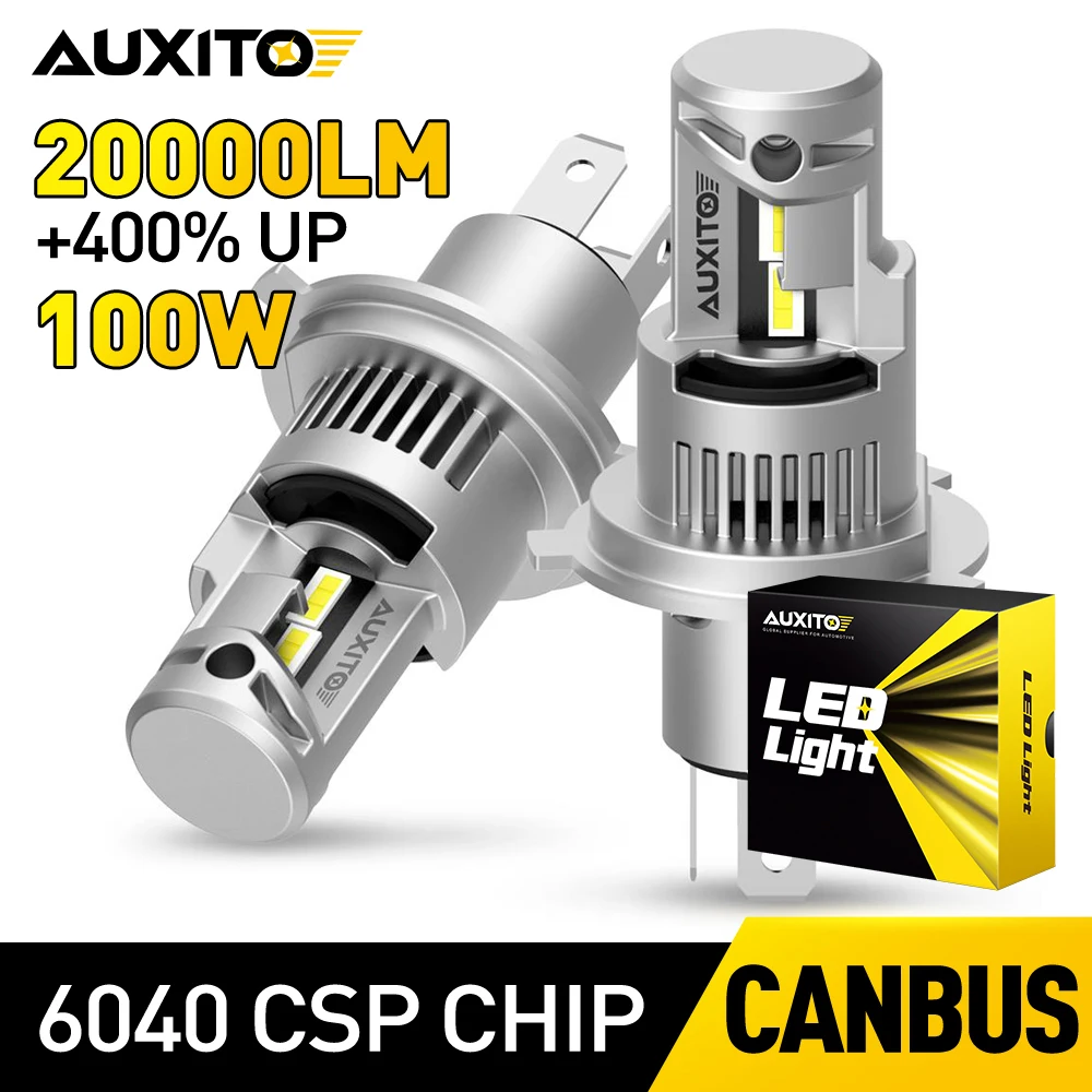 

Светодиодная лампа AUXITO для фар головного света, H4, 9003, 100 лм, Вт