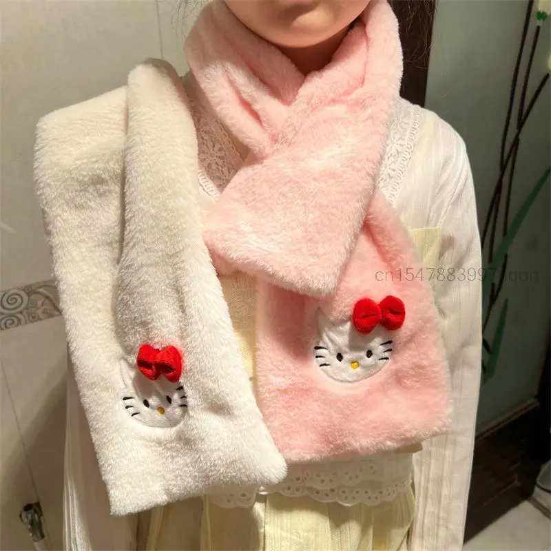 

Sanrioed Hello Kitty Scarfs Women Winter Warm Thicken Nood Scarves Fashion Cute Cartoon Ladies Scarf Outdoor Korean Style Plush