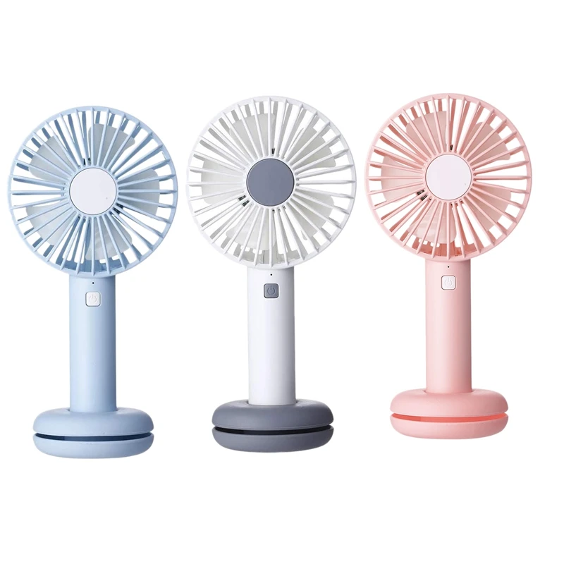 

Top Sale Portable Handheld Fan Mini USB Personal Table Desk Fan 3 Speed Air Cooler With Night Light Base For Outdoor Travel