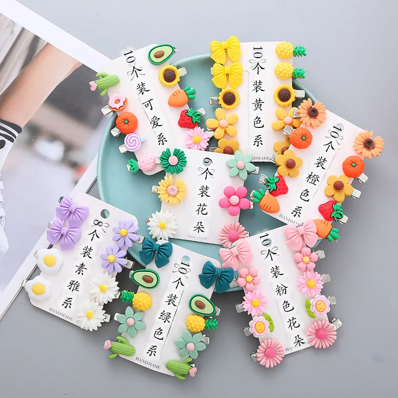 

20 children's candy colored cute little hair clips,princess headwear clips flower bows Korean version wholesale hair accessory