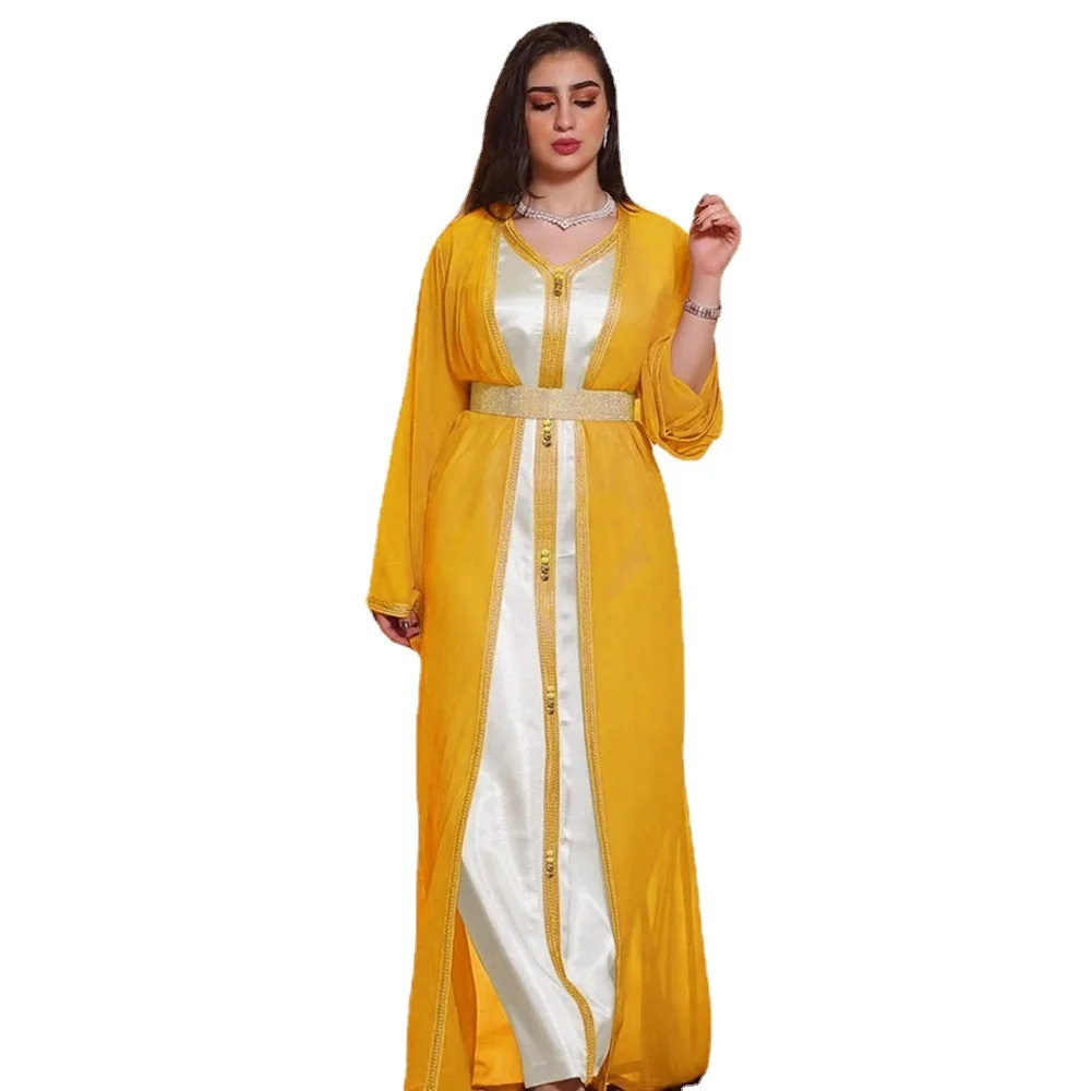 Autumn India Muslim Shirt Dress Women Abaya Hijab Dresses Jilbab Turkey Islamic Vestidos Elegant India Moroccan Kaftan Elbise