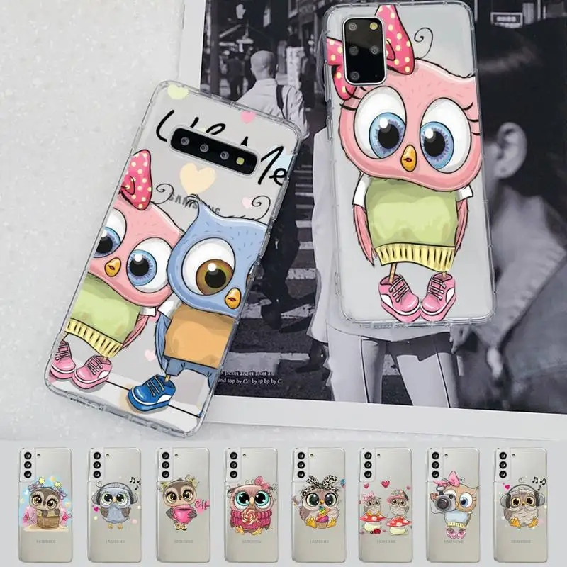 

Cute Owl Phone Case for Samsung A51 A52 A71 A12 for Redmi 7 9 9A for Huawei Honor8X 10i Clear Case
