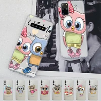 cute owl phone case for samsung a51 a52 a71 a12 for redmi 7 9 9a for huawei honor8x 10i clear case
