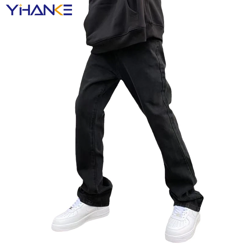 Fashionable Men's High Street Embroidery Jeans Brand Hip-hop Style Trendy Stretch Slim Fit Flared Slim Pants Street Men's джинсы