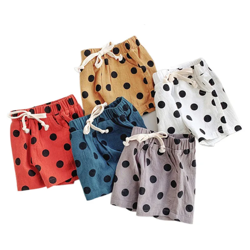 

Boys Shorts Kids Shorts Polka Dot Girls Children Summer Beach Loose Shorts Casual Pants 100%Cotton Comfortable