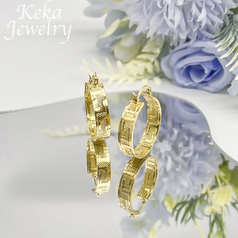 Африканские модные позолоченные серьги для женщин медные круглые с рисунком