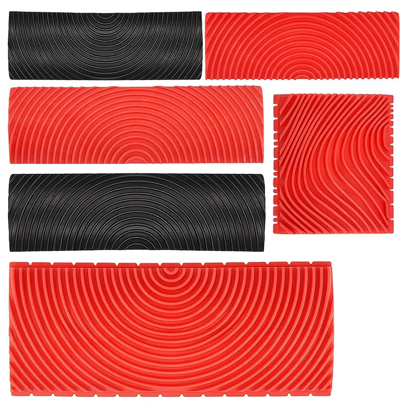 

6PCS Wood Graining Tool Set Rubber Wood Graining Pattern Wall Paint Painting Tool For Wall Painting Decoration DIY