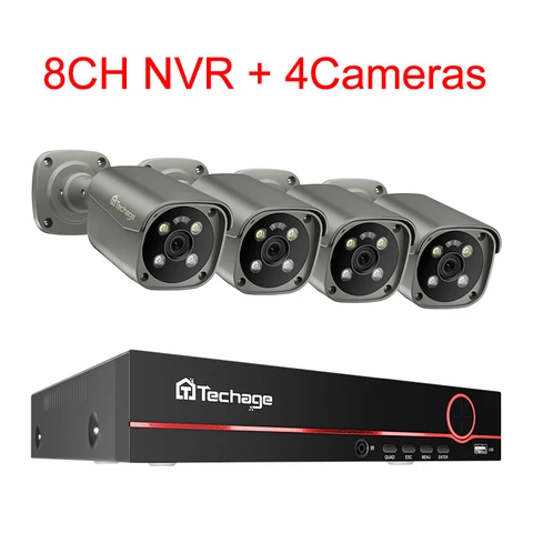 Камера видеонаблюдения Techage 4K Ultra HD 8 Мп с датчиком лица