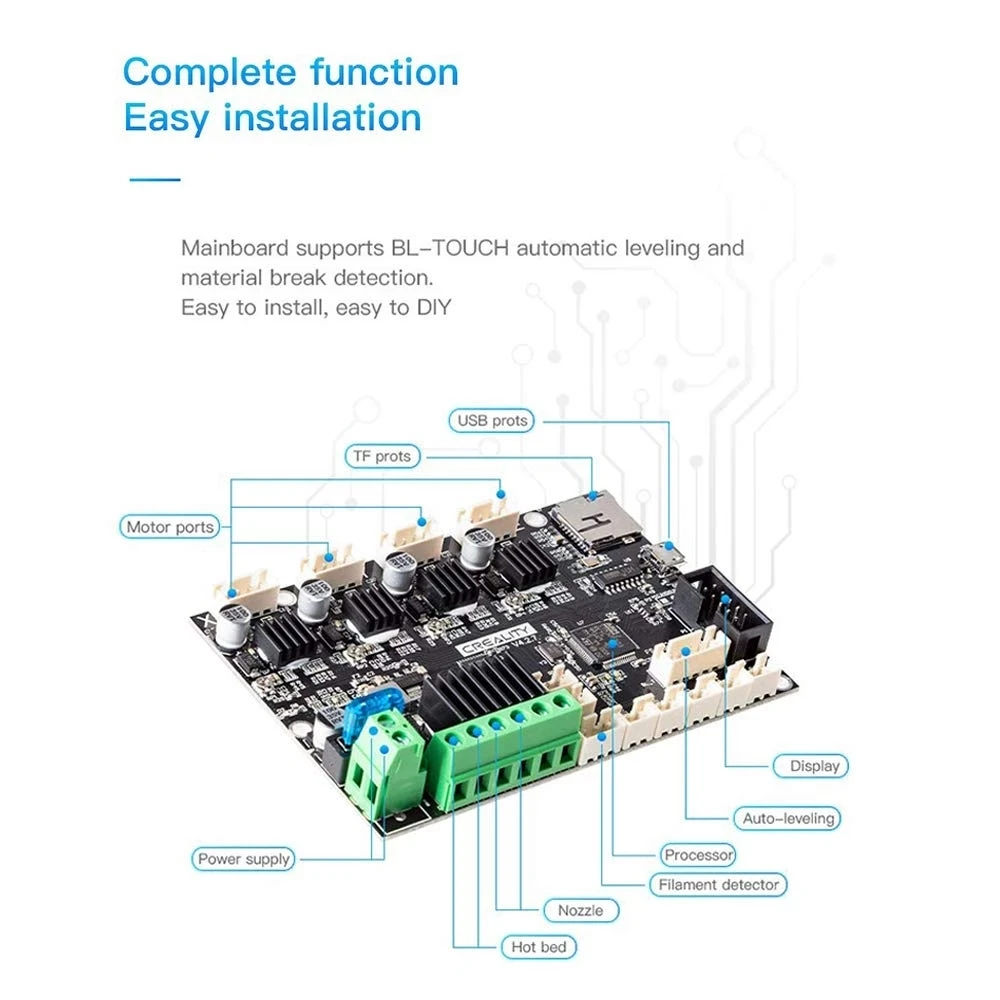CREALITY 3D 32bit Silent Motherboard for Ender-2 Pro/Ender-3 V2/Ender 3 Pro/Ender-3/Ender-5/Ender-5 Pro/Ender-6/Ender-3 Max - купить по