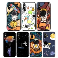 cartoon astronaut space silicone cover for xiaomi redmi 10 9 9t 9c 8 7 6 pro 9at 9a 8a 7a 6a s2 go 5 5a 4x plus phone case