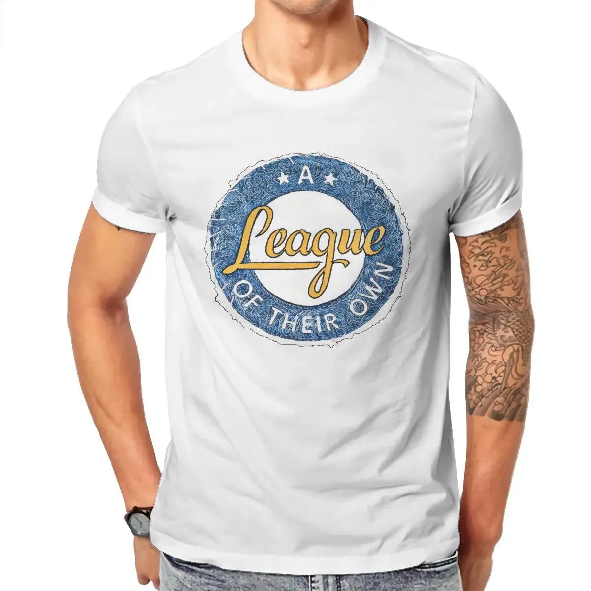 A League of Their Own  T-Shirts Men Baseball Leisure Cotton Tees Crew Neck Short Sleeve T Shirt Plus Size Clothes