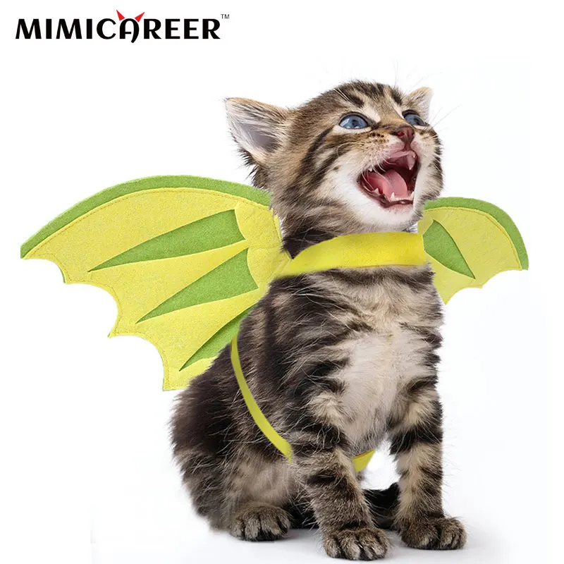 

Cat Cosplay Vest Dinosaur Wings Halloween Christmas Transformation Dress Up Kitten Ornament Pet Accessoriess