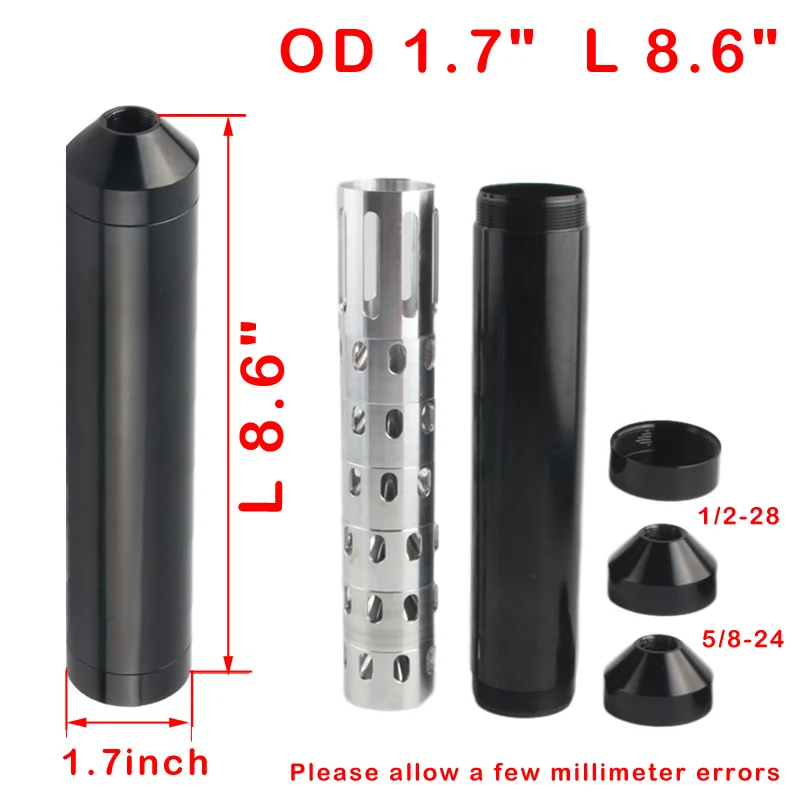 

L 8.6" OD 1.7" 5/8x24 1/2x28 aluminum Car adapter for Solvent Cleaning Filter