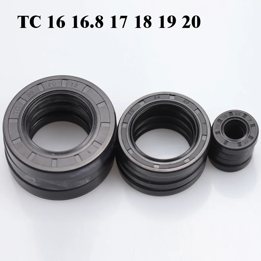 Фото Уплотнительное кольцо TC 16 16.8 17 18 19 19.5 мм ID, черное, из нитриловой резины NBR, с U-образным пазом, для вращающихся валов, пружинное, с каркасом, маслосъемное №5