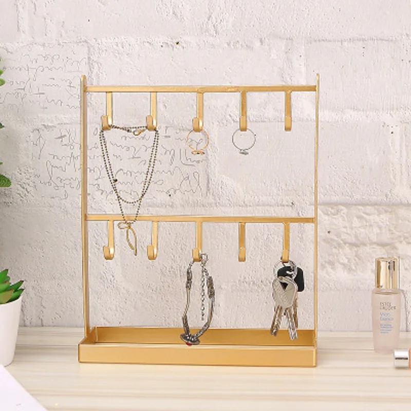 Earrings Necklaces Rings Display Stand Wall Mounted Jewelry Storage Dresser Metal Wrought Iron Earring Watch Hanging Holder