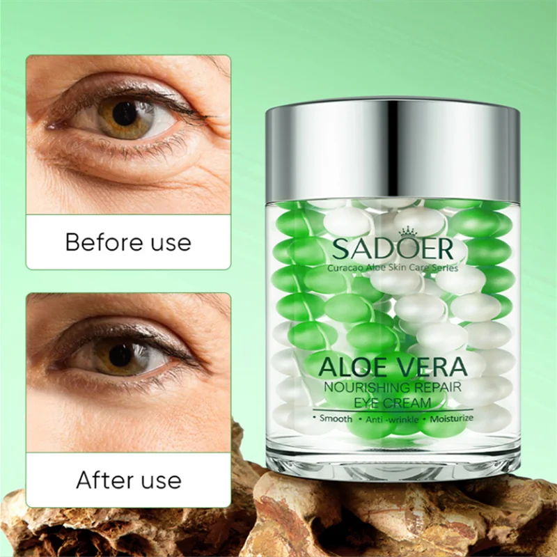 

60G Aloe Eye Cream Moisturizing Anti Puffiness Anti Wrinkle Remove Dark Circle Anti-Aging Eye Care