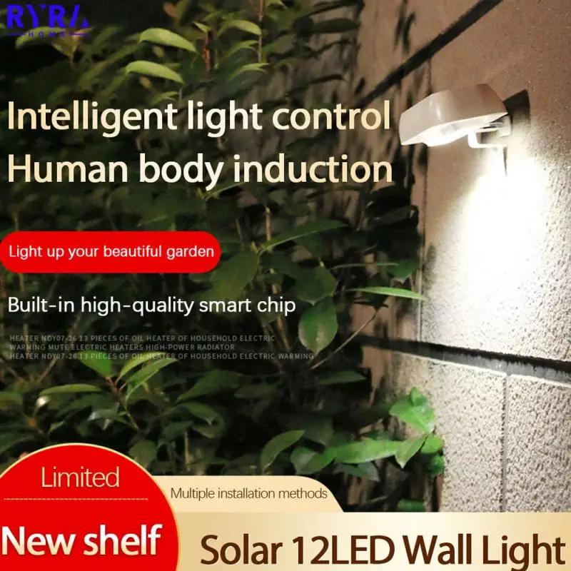 

Светодиодный уличный фонарь на солнечной батарее, водонепроницаемый светильник с дистанционным управлением и пассивным ИК датчиком движе...