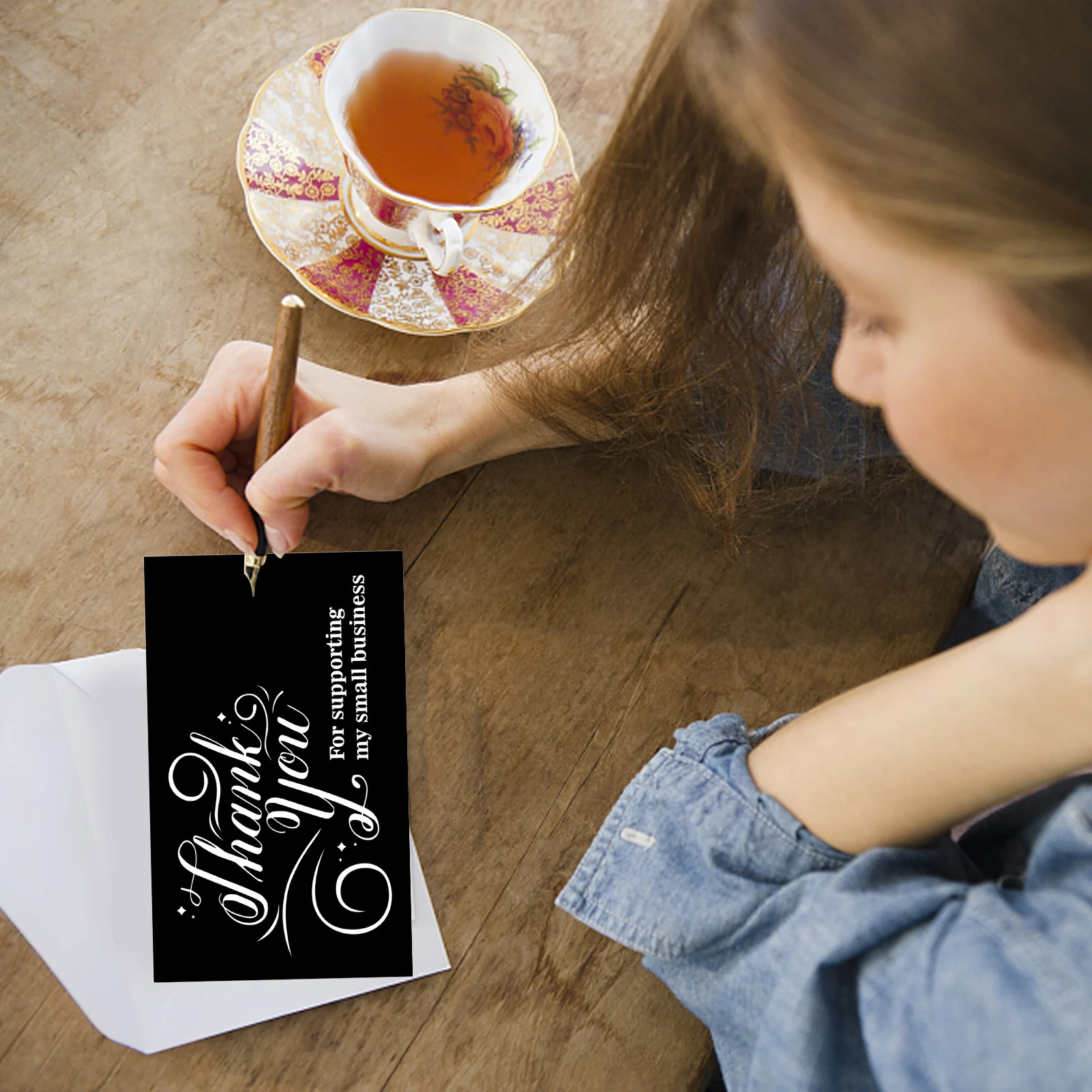 

30pcs Thank You For Your Order Card Black & White Cards For Supporting Business Small Shop Gift Decoration Greeting Card