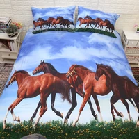 3d horses bedding set animal duvet cover pillowcase twin king queen size bedclothes 3pcs home textiles
