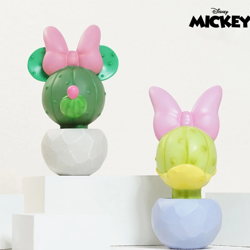 

Disney супер милая анимационная фигурка Минни Микки Дейзи утка Сумасшедший ПВХ кактус украшение для дома Настольная деталь