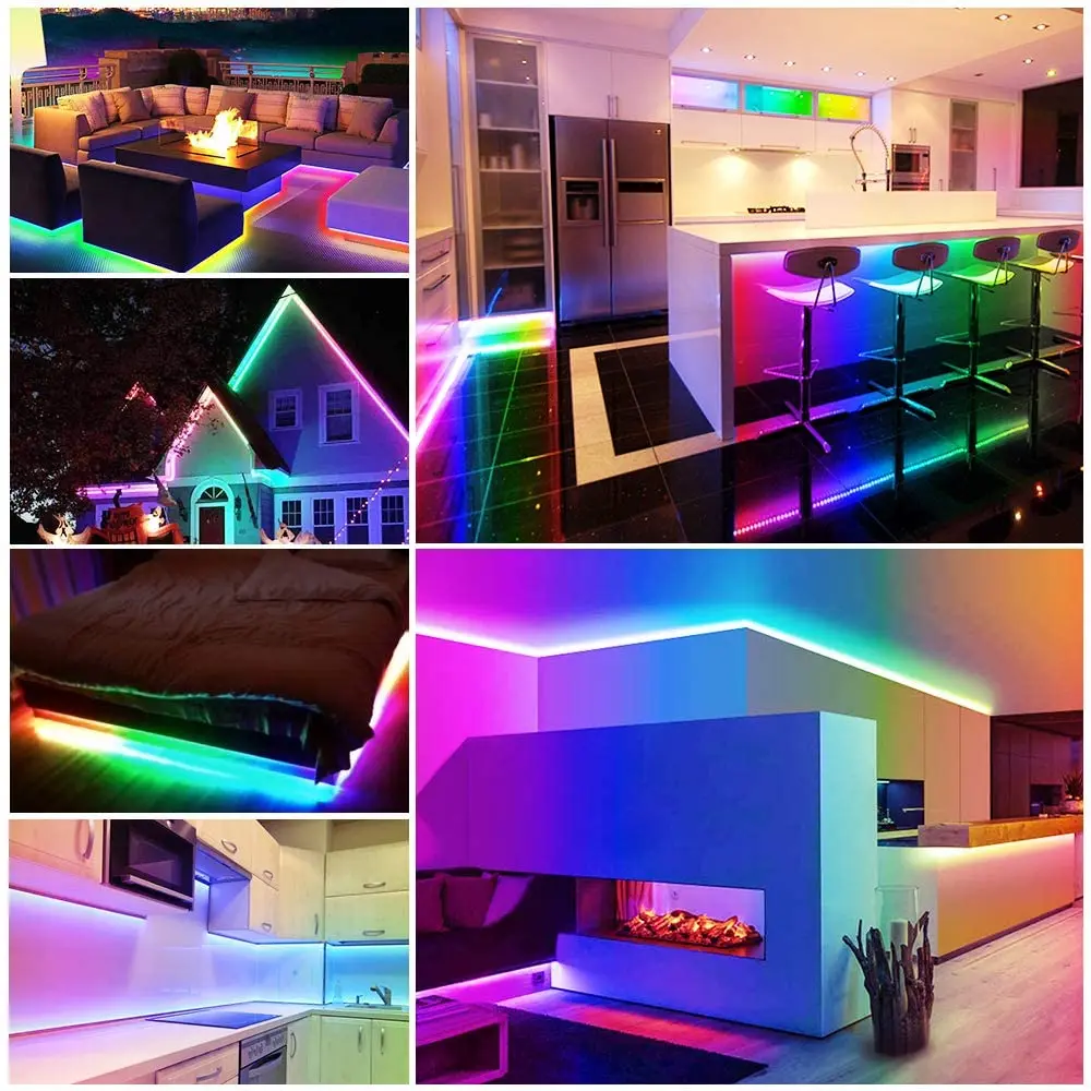 Гибкая Неоновая Силиконовая Светодиодная Лента Rgb С Дистанционным Управлением