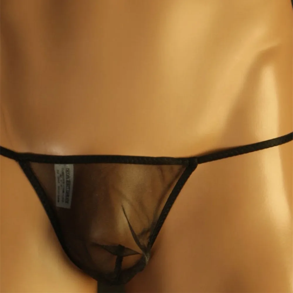 

Men Briefs Sexy Gay T-string Thong Lingerie Low Waist Perspective Mesh Boxer Please Allow Slight Manual Measurement Deviation
