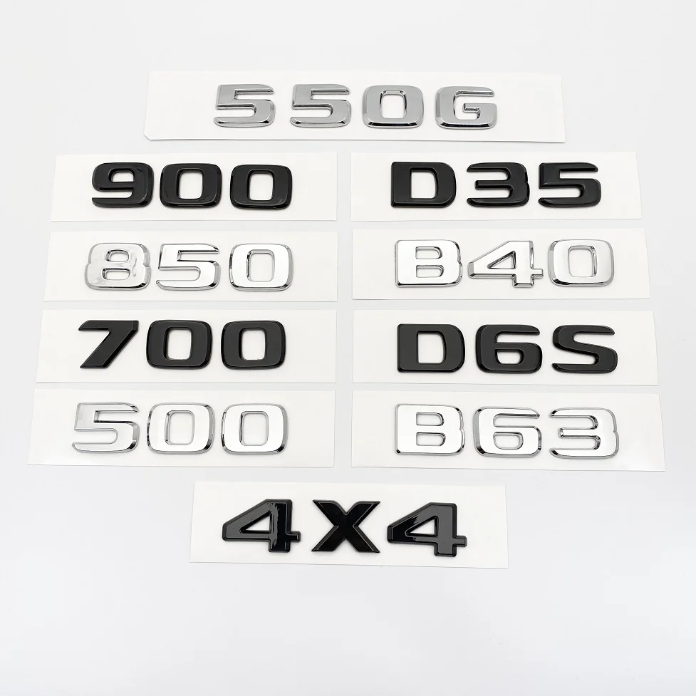 

Silver Black Letters 550G 4X4 850 550 D35 B40 D6S B63 Emblem for Mercedes Benz Brabus G Car Trunk Rear W463 W464 Logo Sticker