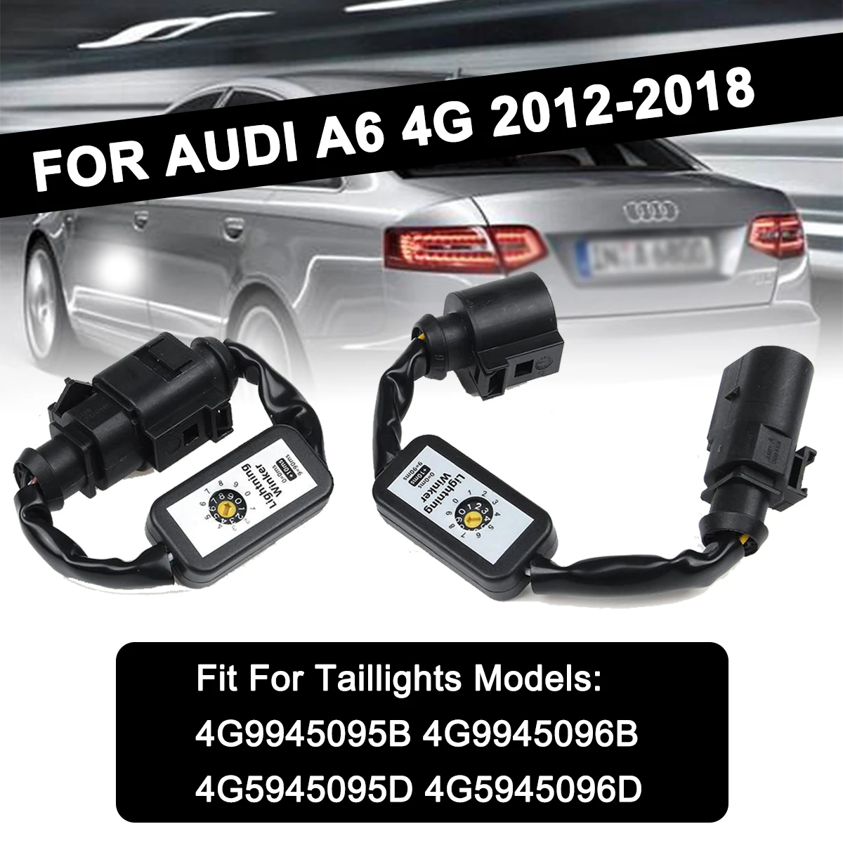 

Светодиодный задний фонарь, черный, 2 шт., Динамический указатель поворота, дополнительный модуль, кабель, жгут проводов для Audi A6 4G 2012 ~ 2018, зад...