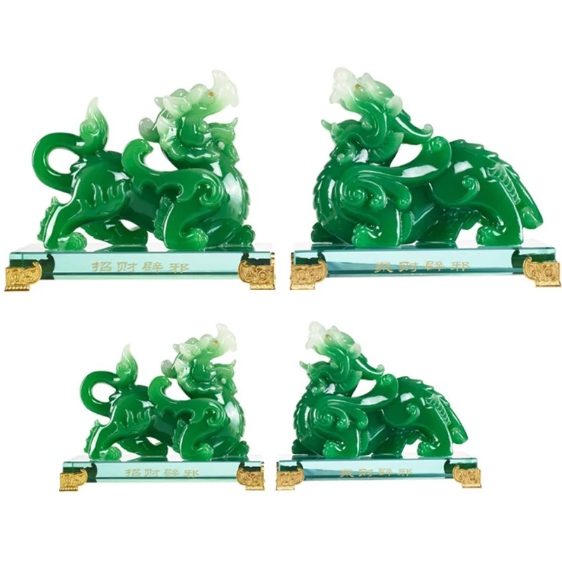 Декоративная статуя WSHYUFEI имитация нефрита Pi Xiu фэн-шуй из смолы для дома гостиной