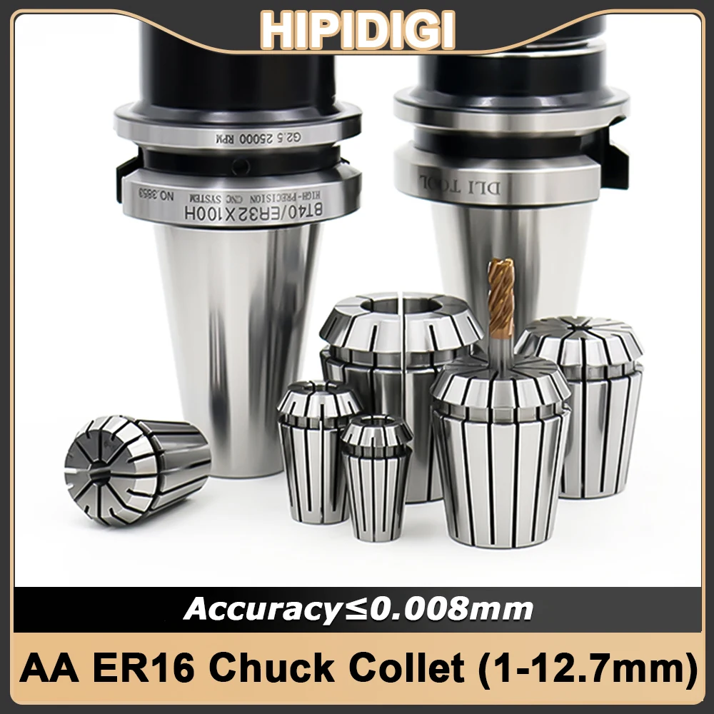 Цанговый патрон ER16 Цанговый патрон AA er16 0,008 1 мм-12,7 мм Высокоточный набор цанг er16 Держатель инструмента Кронштейн Инструмент Фреза