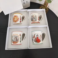 retro ceramic coffee mug with handmade tea cup travel kitchen tableware nordic home decor with gift box turkish coffee cups