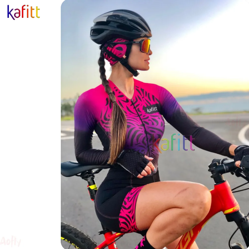 Long Cycling Monkey Kaffit Jumpsuit Red Women's Free Shipping To Brasil Jersey Triathlon Macaquinho Ciclismo Bike Clothing 2022