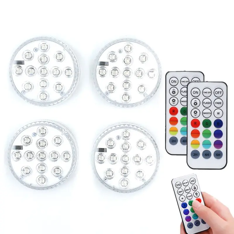 

Погружной RGB светильник с 13 светодиосветодиодный, питание от аккумулятора, подводные точечные светильники с дистанционным управлением, ули...