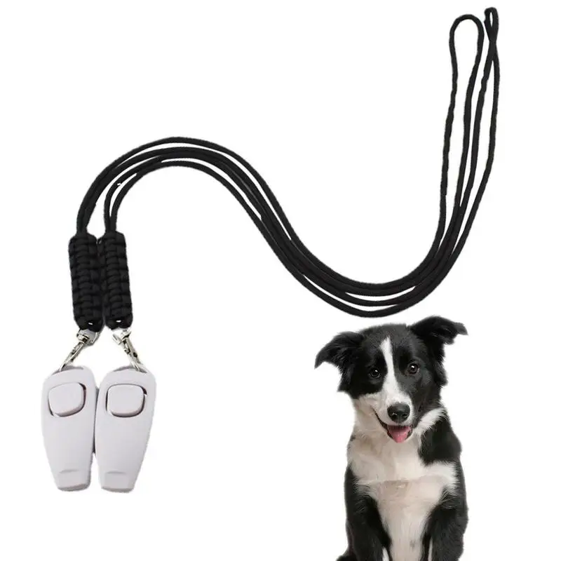 

Аксессуары для дрессировки собак 2 в 1, кликер со шнурком, 2 шт., легкие тренировочные инструменты для собак