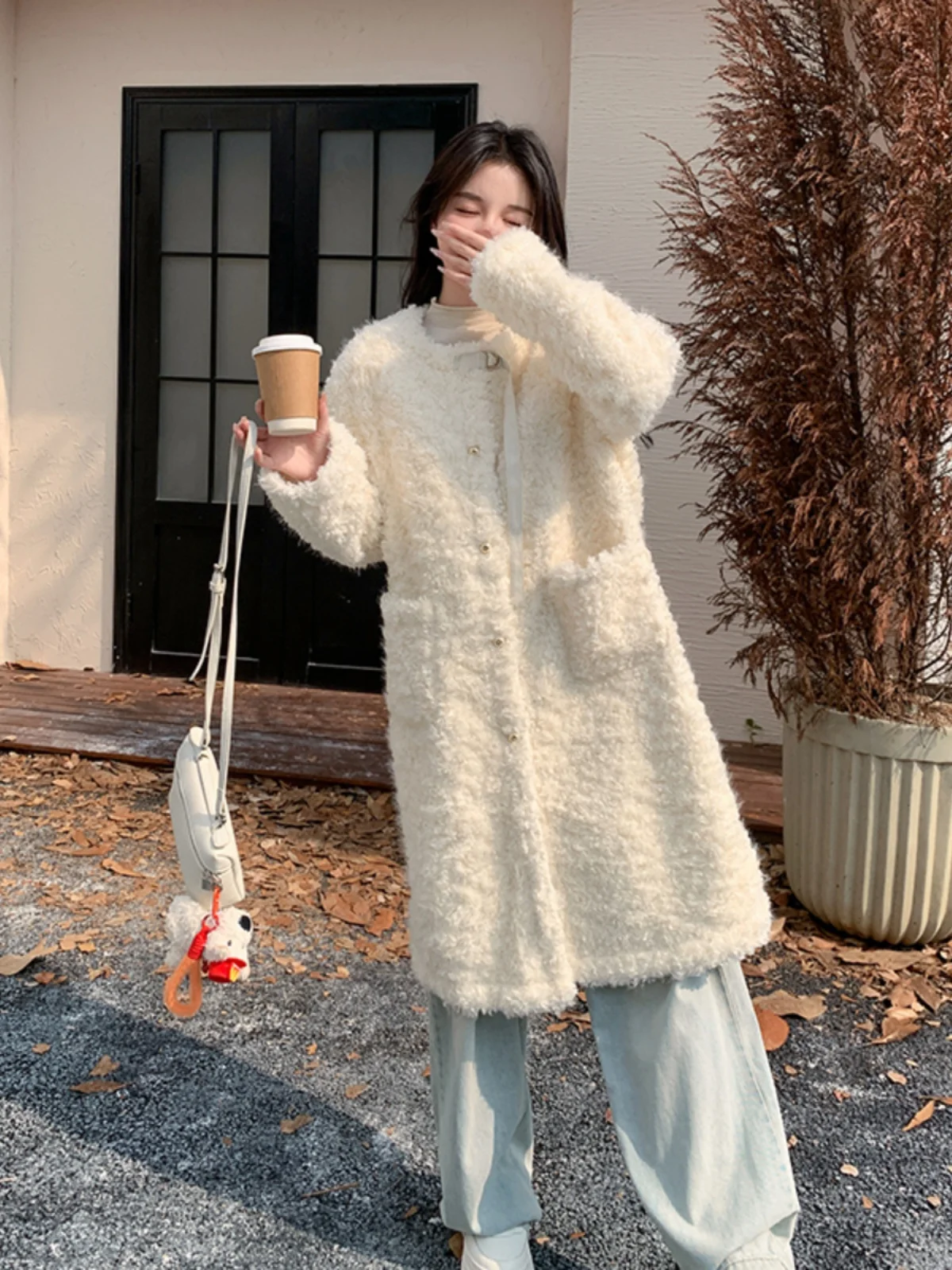 Меховой интегрированный бархат из оленьей кожи новинка 2024 женская зимняя теплая