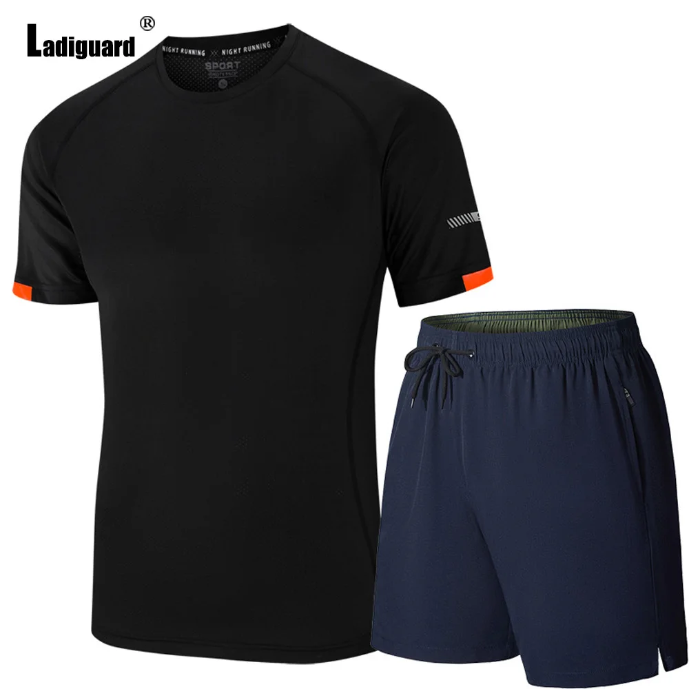 Ladiguard 2023 European Size Running Gym Sportwear Mens Fashion Tracksuit Sets Men Casual Outdoor Skinny Two-piece Outfits Homme