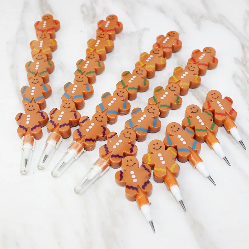 

2 Pcs Stackable Pencils Stacker Swap Pencils Plastic Christmas Sugar Cookie Man Pencils 5 In 1 Stacking Pencils