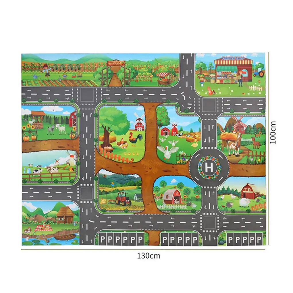 

Playing Mat Education Teaching Prop Non-woven Fabric Educational Pads Indoor Supplies Folding Road Carpet Traffic Rug
