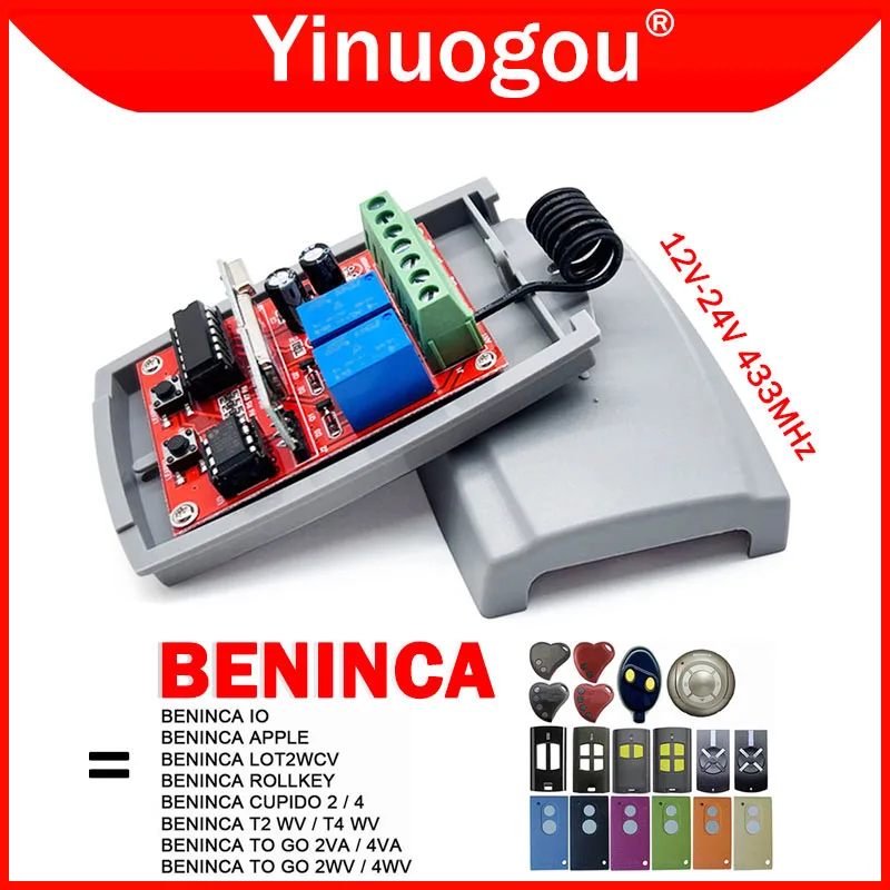 

New BENINCA Receiver Garage Door Remote Control BENINCA TO.GO 2VA 4VA TO.GO 2WV 4WV 2 Channel 433mhz Remote Control Duplicator