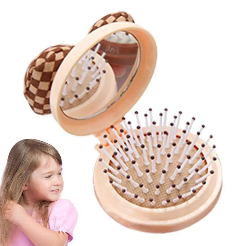 

Folding Hair Brush Pocket Mirror Brush Air Bag Massage Comb Cute Round Hair Brush Hair Massage Brush With Mirror For Pocket